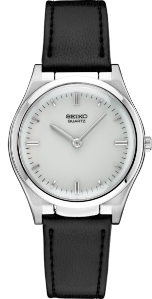 Seiko S23159 silver dial watch, front view