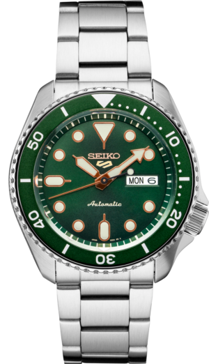 Seiko SRPD63 watch with green dial