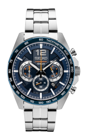 Seiko SSB345 watch with blue dial