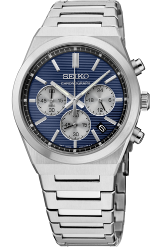 Seiko SSB453 watch with blue dial