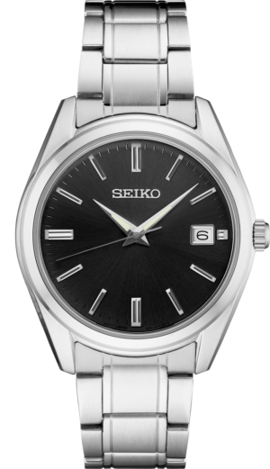 Seiko SUR311 watch with black dial