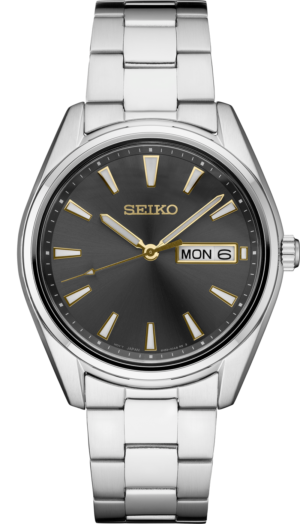Seiko SUR343 watch with gray dial