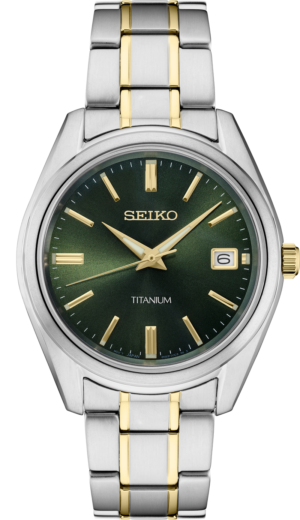 Seiko SUR377 watch with green dial