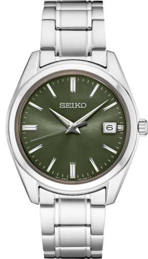 Seiko SUR527 watch with green dial