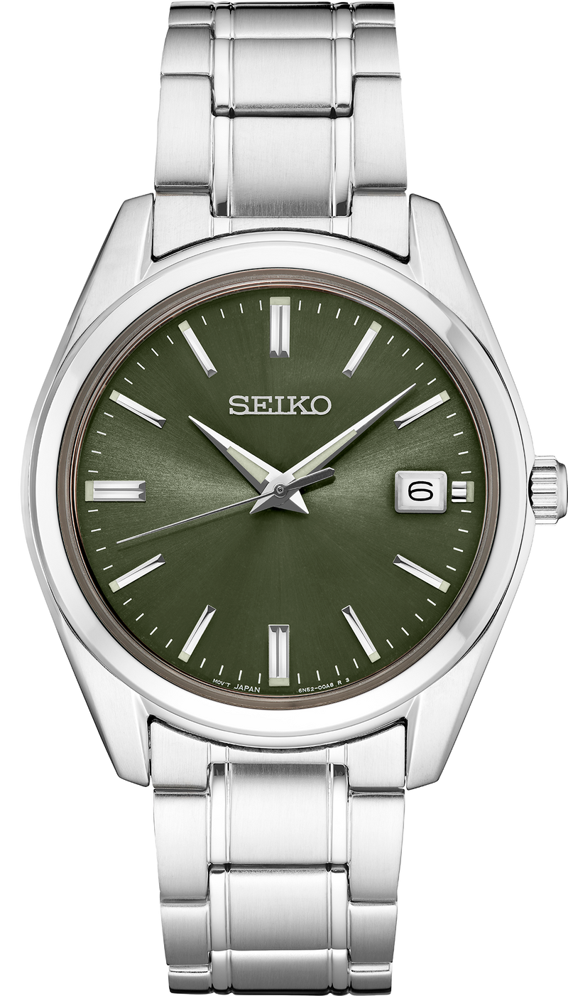 Seiko SUR527 watch with green dial