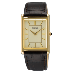 Seiko SWR106 rectangular quartz dress watch product photograph